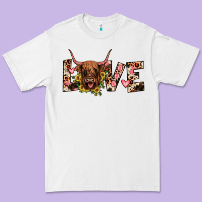 Highland Cow Love Premium Tee Designed By Jahusdesignshop
