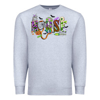 Heather Grey halloween nurse Premium Sweatshirt - CowGirlArtShop