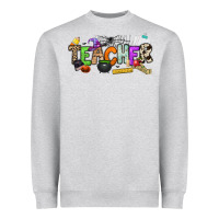 Heather Grey halloween teacher Heavyweight Sweatshirt - NancyCooperArtShop