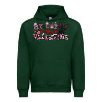 Forest Green my cat is my valentine Urban Hoodie - FaDigitalArtStudio