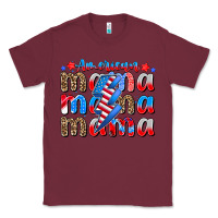Burgundy american mama Classic Tee - CowhideDigitalArt