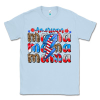 Dusty Blue american mama Classic Tee - CowhideDigitalArt