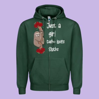 Just A Girl Who Loves Sloths Zipper Hoodie Designed By Bettercallsaul