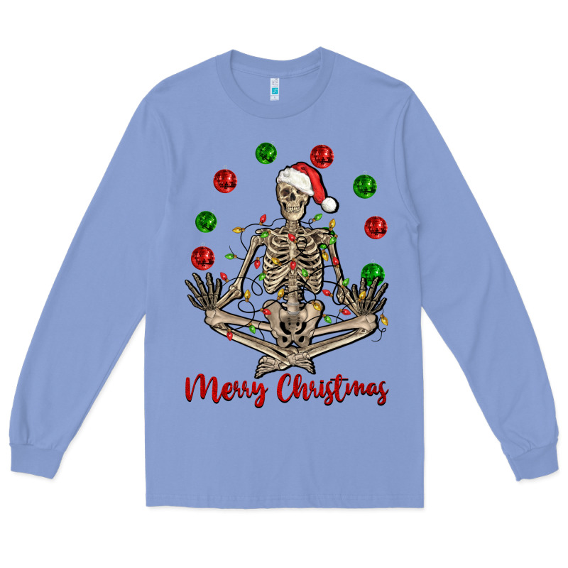 Merry Christmas Skeleton Long Sleeve Tee by NancyCooperArtShop | Teevron