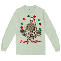 Matcha Merry Christmas skeleton Long Sleeve Tee - NancyCooperArtShop