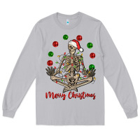 Moon Dust Merry Christmas skeleton Long Sleeve Tee - NancyCooperArtShop