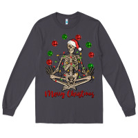 Smoke Merry Christmas skeleton Long Sleeve Tee - NancyCooperArtShop