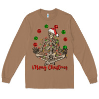 Toasted Coconut Merry Christmas skeleton Long Sleeve Tee - NancyCooperArtShop