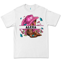 White pink costom name cowgirl hat and roses Premium Tee - AdoDesignShop