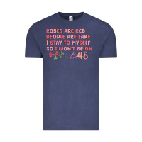 Vintage Denim roses are red Vintage Tee - MaliasSmallBusiness