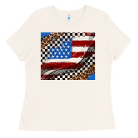 Bone American flag and racee flag Ladies Tee - AdoDesignShop