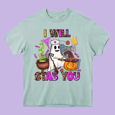 I Will Stab You Nurse Heavy Core Tee Designed By Adodesignshop