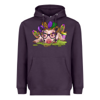 Plum mardi gras pig Heavyweight Hoodie - CowGirlArtShop