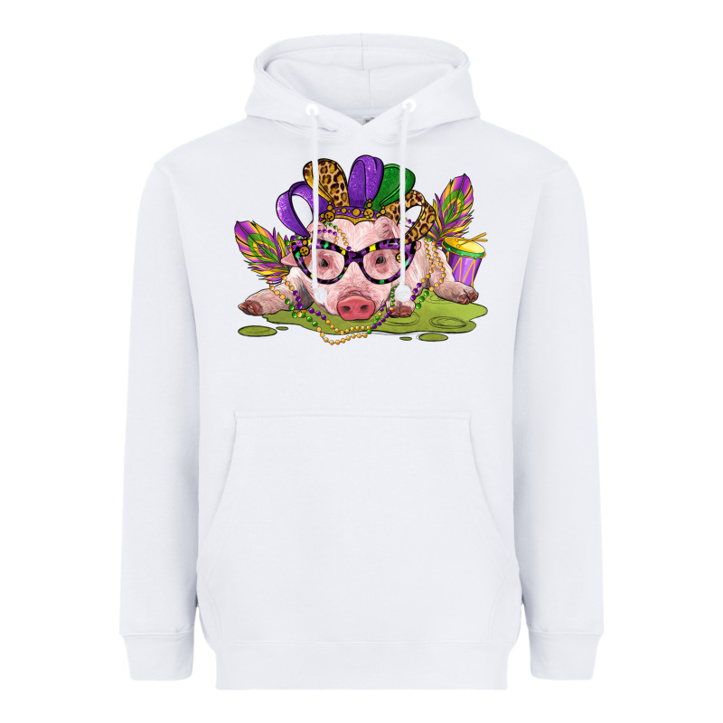 Mardi Gras Pig Heavyweight Hoodie by CowGirlArtShop | Teevron