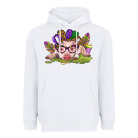 White mardi gras pig Heavyweight Hoodie - CowGirlArtShop