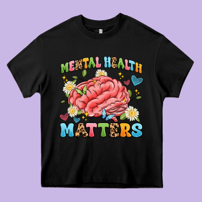 Mental Health Matters Heavy Core Tee Designed By Artiststas