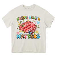 Cream mental health matters Heavy Core Tee - Artiststas
