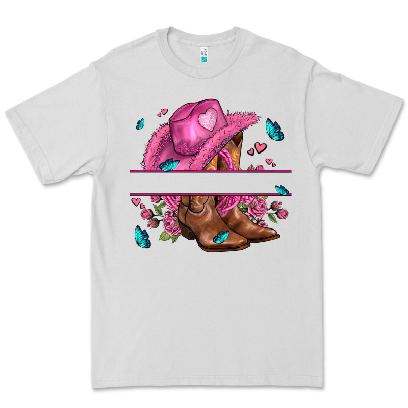 Pink Cowgirl Hat And Roses Premium Tee by AdoDesignShop | Teevron