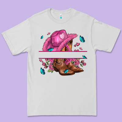 Pink Cowgirl Hat And Roses Premium Tee Designed By Adodesignshop