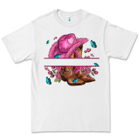 White pink cowgirl hat and roses Premium Tee - AdoDesignShop