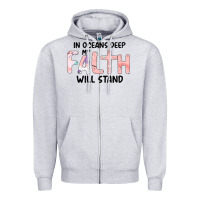 Heather Grey Oceans Deep My Faith Will Stand Zipper Hoodie - Bettercallsaul