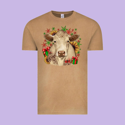 Christmas Charolais Vintage Tee Designed By Jahusdesignshop