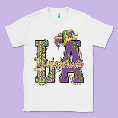 Louisiana Mardi Gras Classic Tee Designed By Maliassmallbusiness