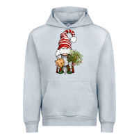Heather Grey Christmas Gnome With Cookie Urban Hoodie - BundleAndBundleShop