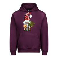 Mauve Wine Christmas Gnome With Cookie Urban Hoodie - BundleAndBundleShop