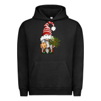 Pigment Black Christmas Gnome With Cookie Urban Hoodie - BundleAndBundleShop