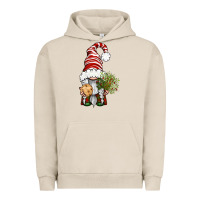 Pigment French Oak Christmas Gnome With Cookie Urban Hoodie - BundleAndBundleShop