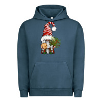 Pigment Midnight Navy Christmas Gnome With Cookie Urban Hoodie - BundleAndBundleShop