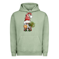 Pigment Oil Green Christmas Gnome With Cookie Urban Hoodie - BundleAndBundleShop