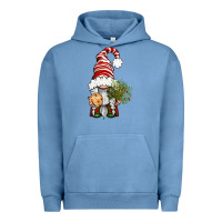 Pigment Pebble Blue Christmas Gnome With Cookie Urban Hoodie - BundleAndBundleShop