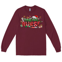 Burgundy Registered Nurse Christmas Long Sleeve Tee - MaliasSmallBusiness