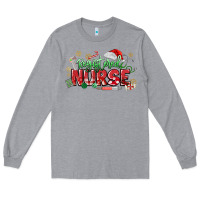 Heather Grey Registered Nurse Christmas Long Sleeve Tee - MaliasSmallBusiness