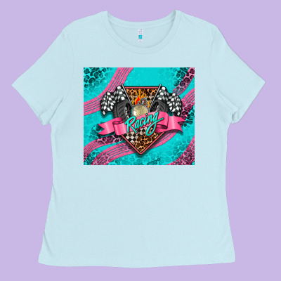Racing Pink Ladies Tee Designed By Adodesignshop