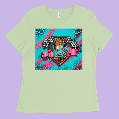 Racing Pink Ladies Tee Designed By Adodesignshop