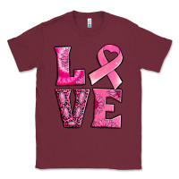Burgundy Breast Cancer love Classic Tee - NancyCooperArtShop