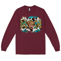 Burgundy highland cow mom Long Sleeve Tee - JahusDesignShop