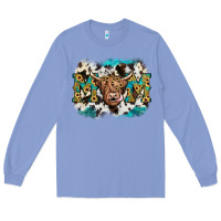 Colony Blue highland cow mom Long Sleeve Tee - JahusDesignShop