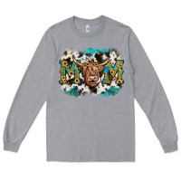 Heather Grey highland cow mom Long Sleeve Tee - JahusDesignShop