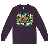 Plum highland cow mom Long Sleeve Tee - JahusDesignShop