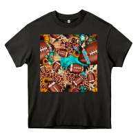 Asphalt football cactus sunflower seamless pattern Heavy Core Tee - JahusDesignShop
