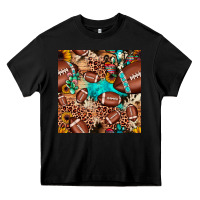 Black football cactus sunflower seamless pattern Heavy Core Tee - JahusDesignShop