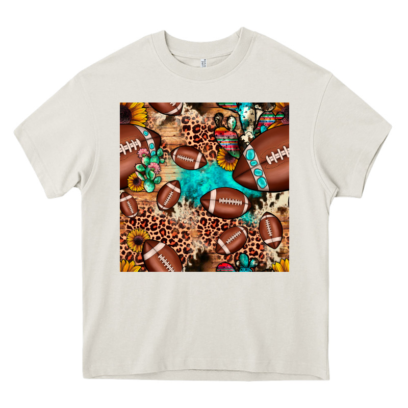 Football Cactus Sunflower Seamless Pattern Heavy Core Tee by JahusDesignShop | Teevron