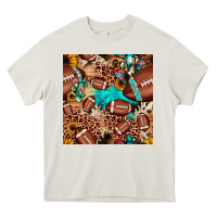 Cream football cactus sunflower seamless pattern Heavy Core Tee - JahusDesignShop