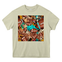 Mossy football cactus sunflower seamless pattern Heavy Core Tee - JahusDesignShop