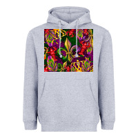 Heather Grey mardi gras Heavyweight Hoodie - CowGirlArtShop