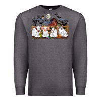 Charcoal Heather halloween pigs Premium Sweatshirt - CowGirlArtShop